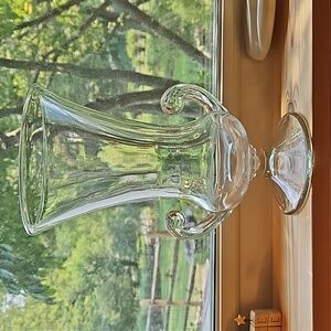 Vintage Tiffin Glass Coronet Etched Footed Urn Vase with Handles Large